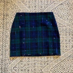 Vineyard Vines plaid sequin mini skirt